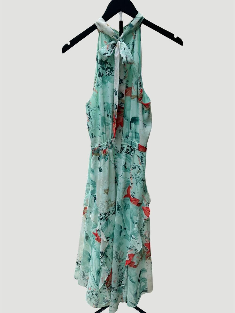 White House Black Market Floral Halter Midi Dress Size 6 - Picture 2 of 9